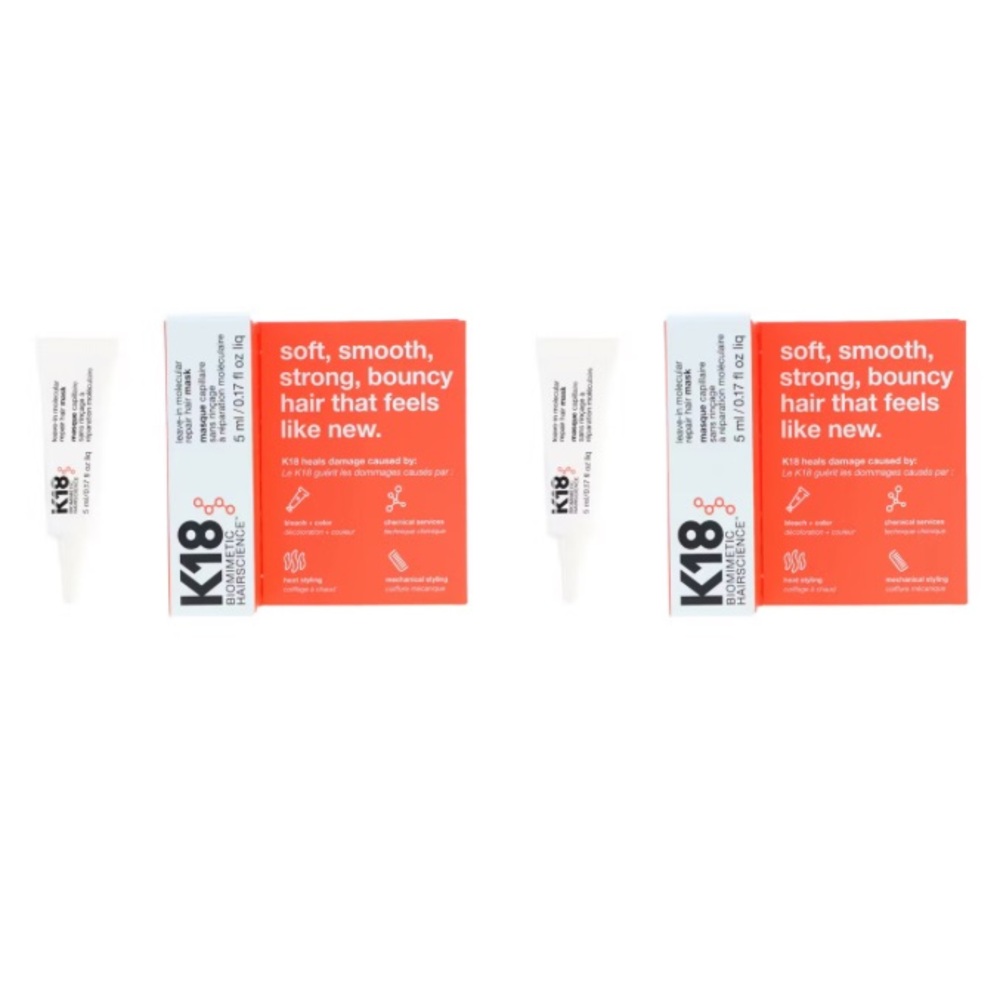 NEW (2) K18 Biomimetic Hairscience Leave-In Molecular Repair Hair Mask